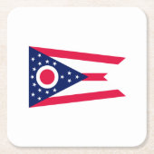 オハイオ州旗デザイン スクエアペーパーコースター (正面)