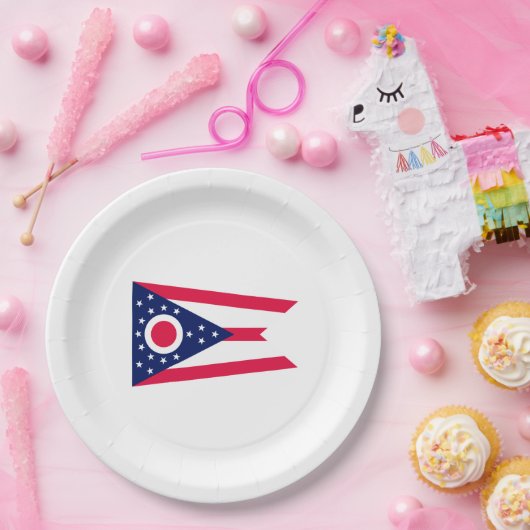 オハイオ州旗デザイン ペーパープレート (パーティー)
