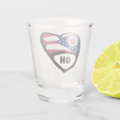 オハイオ州旗ハート、OHショットグラス ショットグラス (裏面)