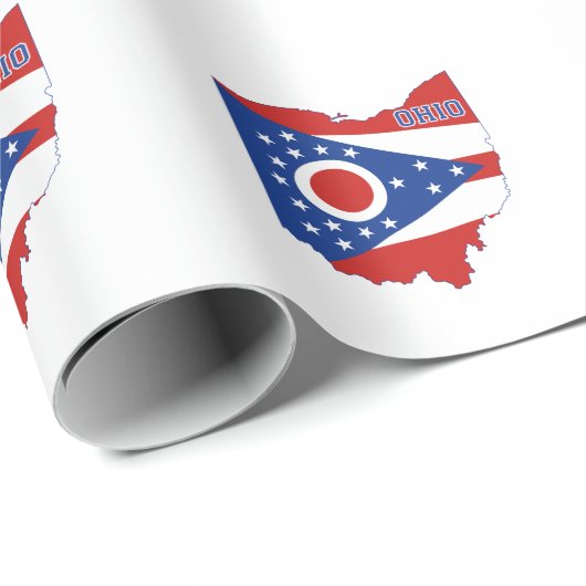 オハイオ州旗バッキー赤白青オヒオアン ラッピングペーパー (ロールコーナー)