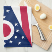 オハイオ州旗 キッチンタオル (四つ折り)