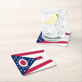 オハイオ州旗 スクエアペーパーコースター (インサイチュ)