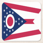 オハイオ州旗 スクエアペーパーコースター (正面)
