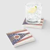 オハイオ州旗 ストーンコースター (横)