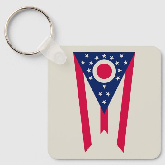 オハイオ州旗:バッキー州旗 キーホルダー (正面)