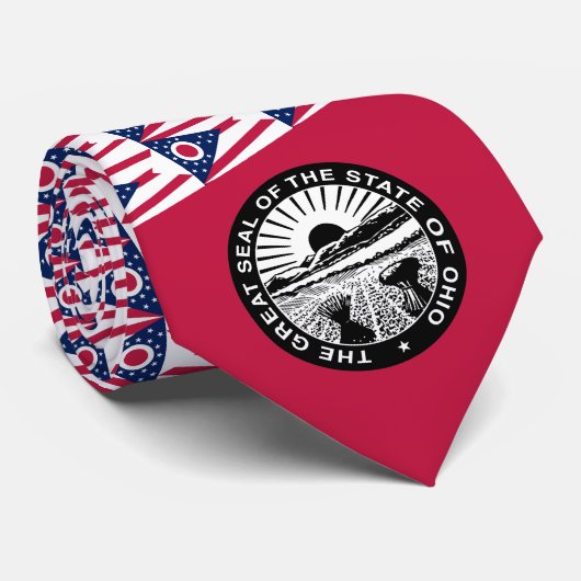 オハイオ州旗・印章 ネクタイ (ロール)