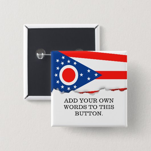 オハイオ州旗 缶バッジ (正面&裏面)