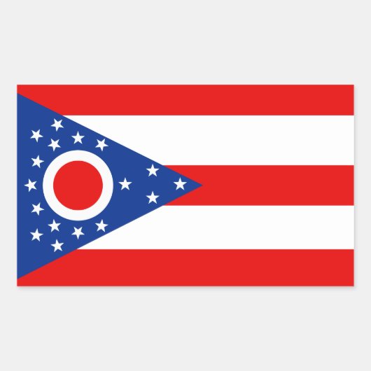 オハイオ州旗 長方形シール (正面)