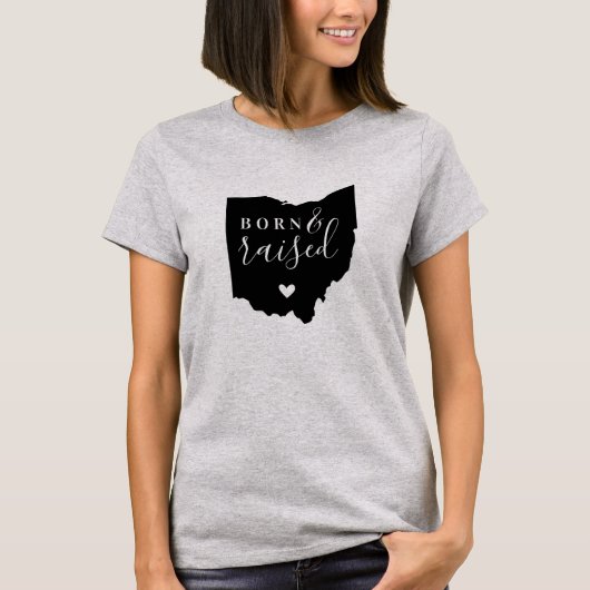 オハイオ州生まれ育ちステートTシャツ Tシャツ (正面)