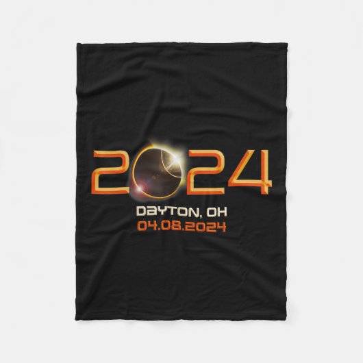 オハイオ州皆既日食 2024 1 フリースブランケット (正面)