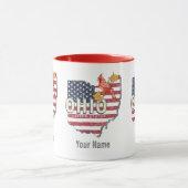 オハイオ州統一された州レトロマップヴィンテージUSA マグカップ (中央)