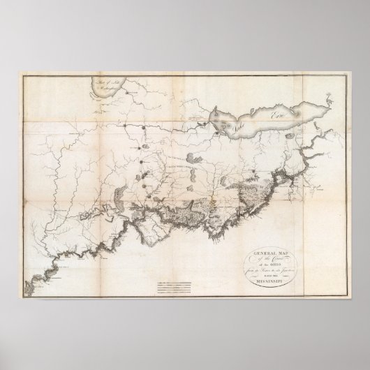 オハイオ州総合地図 ポスター (正面)