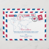 オハイオ州航空郵便 結婚感謝カード サンキューカード (正面/裏面)