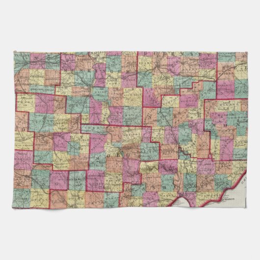 オハイオ州郡 キッチンタオル (横)