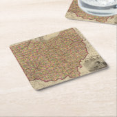 オハイオ州3 スクエアペーパーコースター (アングル)