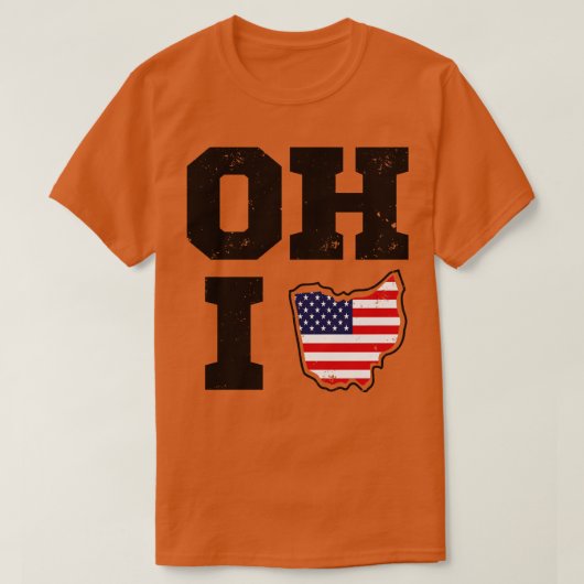 オハイオ州 アメリカ州旗 Tシャツ (デザイン正面)
