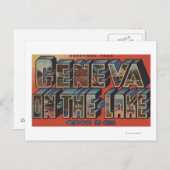 オハイオ州 – ジュネーブ・オン・ザ・レイク – ラージ・レター・シーン ポストカード (正面/裏面)