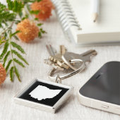 オハイオ州（ホワイトとブラック） キーホルダー (側面)