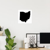 オハイオ州（モノクロ） ポスター (ホームオフィス)