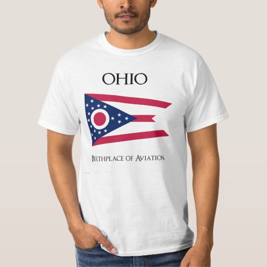 オハイオ州-米国- Ohioanの旗の旗 Tシャツ (正面)