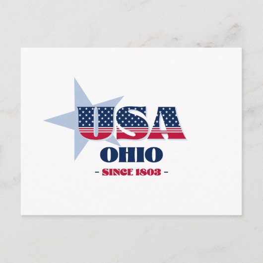 オハイオ州（赤、白、青のポストカード） ポストカード (正面)