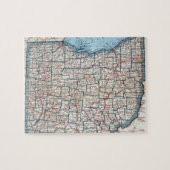 オハイオ州(1921年)のヴィンテージの地図 ジグソーパズル (横)