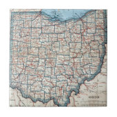 オハイオ州(1921年)のヴィンテージの地図 タイル (正面)