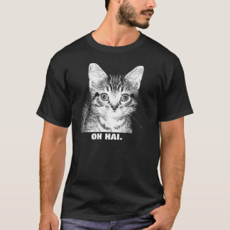 "オハイオ州HAI"。 -子ネコのワイシャツメンズ Tシャツ