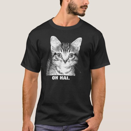 "オハイオ州HAI"。 -子ネコのワイシャツメンズ Tシャツ (正面)