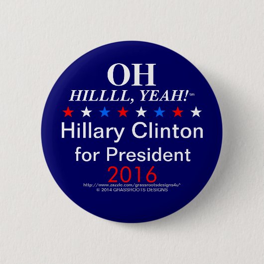 オハイオ州HILLLL、ええ! 缶バッジ (正面)