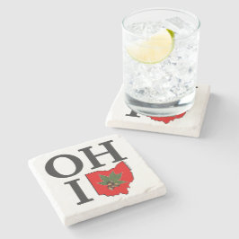 オハイオ州IO印刷のオハイオ州のヴィンテージの赤いバックアイズのナット ストーンコースター