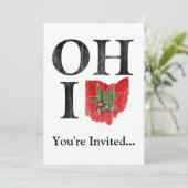 オハイオ州IO印刷のオハイオ州のヴィンテージの赤いバックアイズのナット 招待状 (スタンド正面)