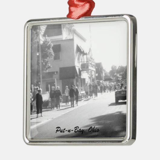 オハイオ州Put-n-Bayの写真クリスマスオーナメント メタルオーナメント (左)
