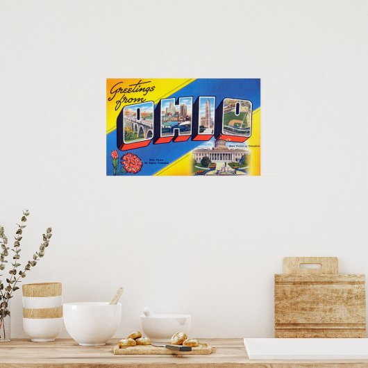 オハイオ旅行からのヴィンテージの挨拶 ポスター (キッチン)