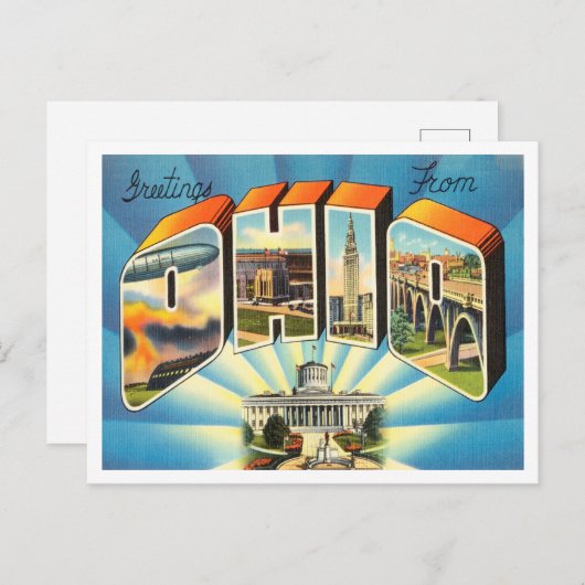 オハイオ旅行はがきからの挨拶 ポストカード (正面/裏面)