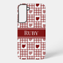 オハイオ柄入りギンガムチェック SAMSUNG GALAXY S22+ケース