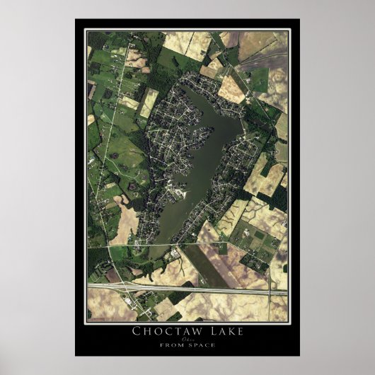 オハイオ湖衛星ポスターマップ ポスター (正面)