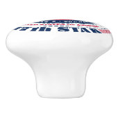 オハイオ米州赤白青タイポグラフィ セラミックノブ (側面)