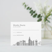 オハイオ結婚州 |スタイル化された都市スカイラインRSVP 出欠カード (スタンド正面)