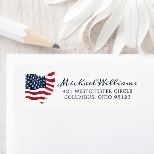 オハイオ統一された州州旗 ラベル (インサイチュ)