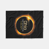 オハイオ総太陽の食2024年4月8日 フリースブランケット (正面(横))