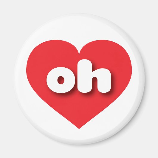 オハイオ赤いハート – 私は愛ああ マグネット (正面)