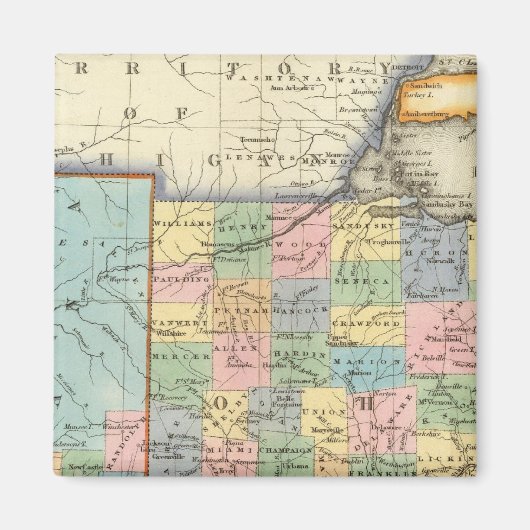 オハイオ，インディアナ マグネット (正面)