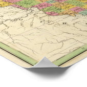 オハイオ・インディアナ・州の地図 ポスター (角)