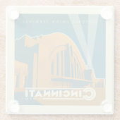 オハイオ，シンシナチ |ヒストリックユニオンターミナル ガラスコースター (裏面)