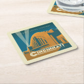 オハイオ,シンシナチ |ヒストリックユニオンターミナル スクエアペーパーコースター (アングル)