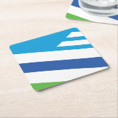 オハイオ・デイトン州旗 スクエアペーパーコースター (アングル)