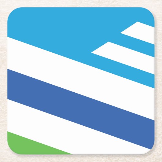 オハイオ・デイトン州旗 スクエアペーパーコースター (正面)