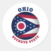 オハイオ・バッキー州旗 ラウンドシール (正面)