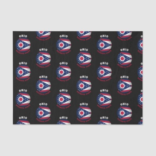 オハイオ・バッキー州旗 薄葉紙 (正面)